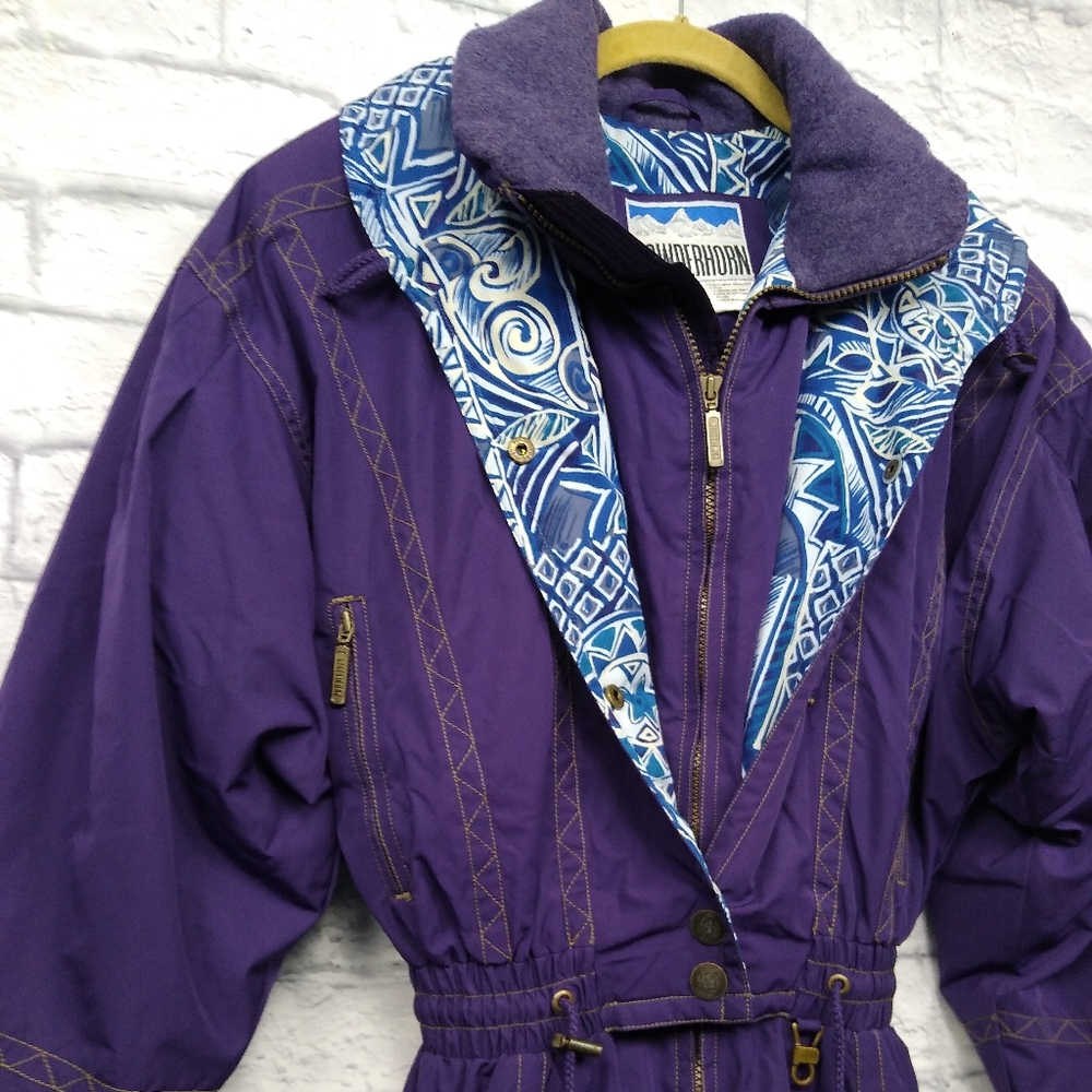 Vintage 80s 90s Powderhorn Ski Suit Purple - Picture 4 of 12